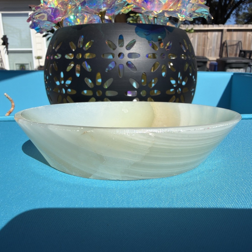 Marble Crafter Green Hue Onyx Oval Soap Dish